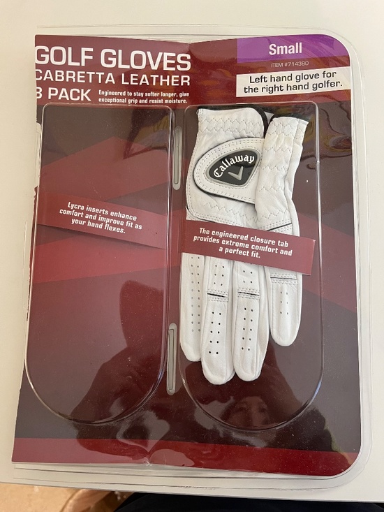 Callaway Cabretta Leather Golf Gloves Small Left Hand 2 Pack New Premium Grip - Picture 3 of 4
